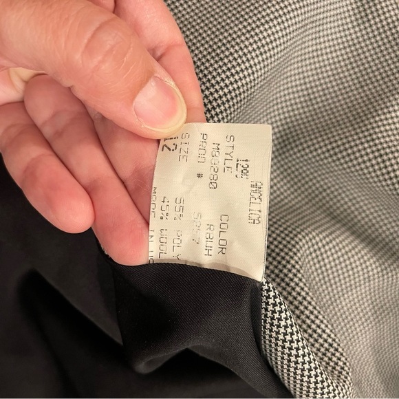 Vtg Angelica Midi Blazer Size 12 Black White Double Breasted USA Old - Picture 5 of 10